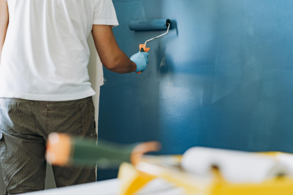 Peinture murale au rouleau